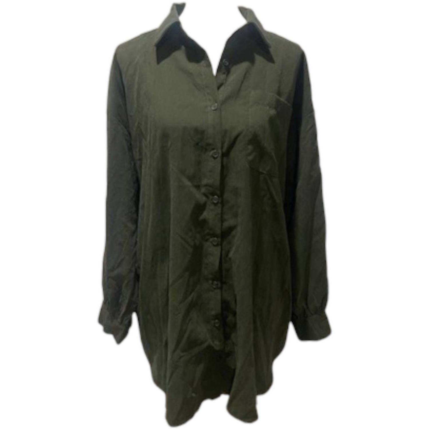 New Sage The Label Long Sleeves Button Down Shirt In Hunter Green